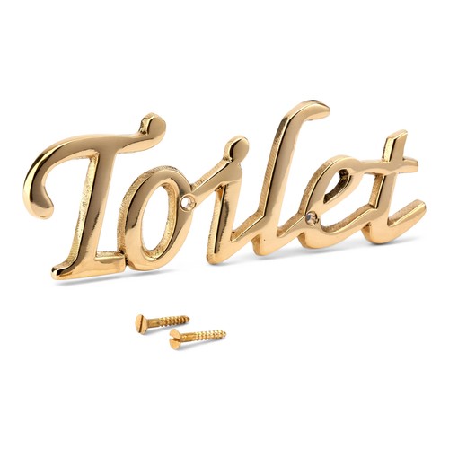 Türschild toilet aus messing - aus,