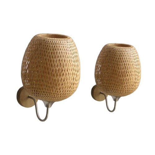Rattan bambus wandleuchte - rattan,