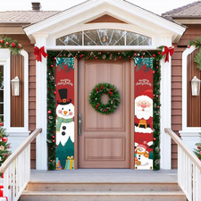 Frohe Weihnachten Banner Merry Christmas Weihnachtsmann Weihnachtsdeko draußen d