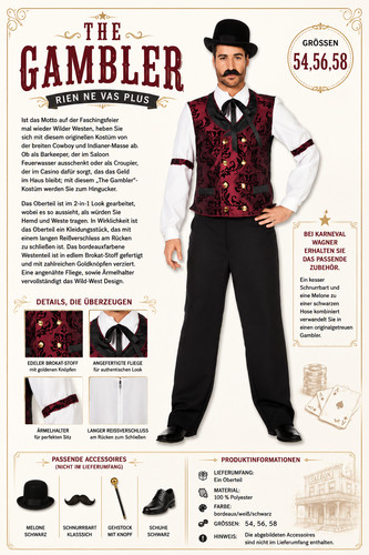 The gambler kostüm herren - the,