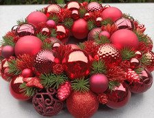 Türkranz Adventskranz Kugelkranz Adventsdeko Weihnachtsdeko Tischdeko ROT