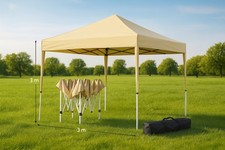 Faltpavillon 3x3 M Wasserdicht Beige Partyzelt