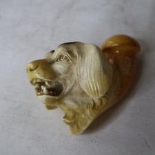 Tolle Hundekopf Meerschaumpfeife um 1900, 10 x 7 cm                          C14