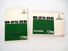 Deutz D2506 Schlepper Betriebsanleitung Ersatzteilliste 1968