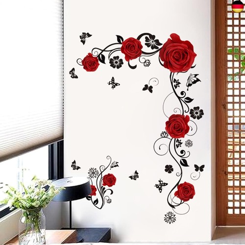 Wandaufkleber rot rosen - wandaufkleber,