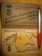 KAFFEE WERBUNG URALTES -BÜCHLEIN Streithorst-Kaffee Bremen Großrösterei 1938 