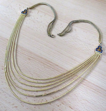 Christian Dior Kette 81 cm lang mit blauer Emaile goldfarben Chr. Dior sehr edel