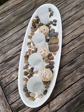 DEKO TABLETT FÜR 4 KERZEN KERZENHALTER ADVENTSKRANZ TEELICHTHALTER