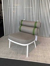 Kettal Outdoorsessel Roll Bezug 289 Fog Lamindo und 039 Green Stripe Gestell 