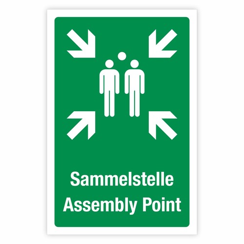 Schild sammelstelle - schild,