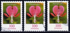 BLUMEN 100 ct Mi. 3034 SK O 3x - Tränendes Herz - Selbstklebend - RUNDSTEMPEL