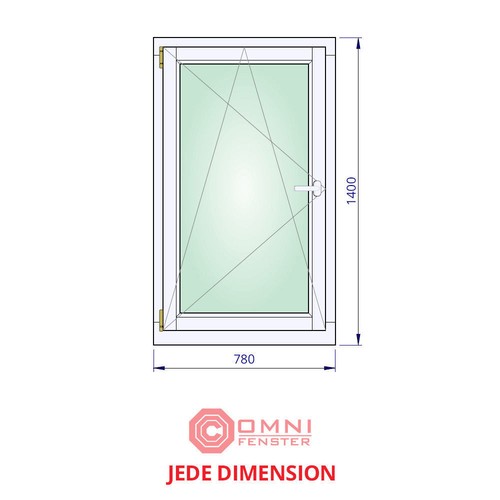 Holzfenster 78x140 flg - cm, 1-flg