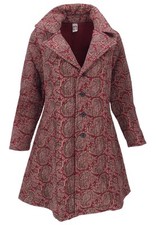 Steppjacke, Kurzmantel, Boho Steppmantel - burgundy