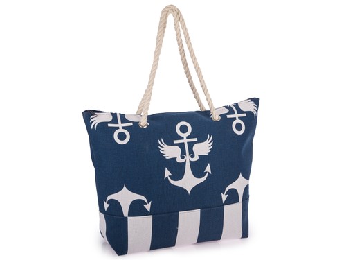 Große blaue strandtasche - strandtasche, mit