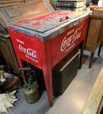 Vintage seltene original schöne 50er Jahre Coca Cola Kühlbox Eistruhe Kühlschrank Emaille