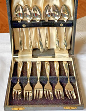 6 Vintage Dessertgabeln und 6
