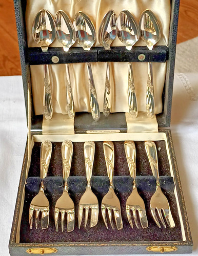 Vintage dessertgabeln und 6 - 6,