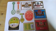 10 VERSCH. BIERFLASCHENETIKETTEN  VERSCH. BRAUEREIEN  SAMMLUNG  KAUZEN  UEHLFELD