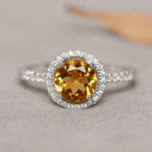 Citrin und diamant ring - und, mm