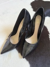 Super Klassischer Zara Pumps Schwarz 36 Reptil-Optik 1xgetragen 