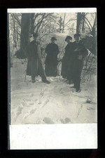 Foto AK Johhanisburg Ostpr. Soldat mit Familie und Hund Dackel 1919