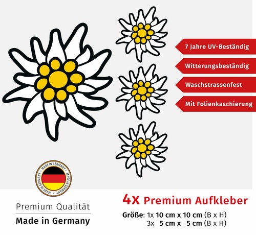Alpen edelweiss aufkleber set - edelweiss,