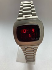 1970s Pulsar P4 Classic Day of Week LED Uhr, Edelstahl