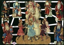 # GLANZBILDER # EF 7255 alte Motive : schöne nostalgische Weihnachtsmänner #