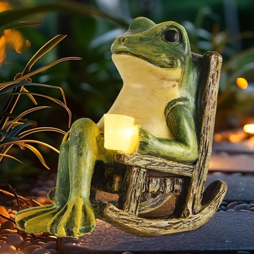Gartendeko solar frosch - frosch, statue