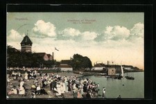 Vegesack, Strand mit Restaurant Strandlust, Ansichtskarte 1912 
