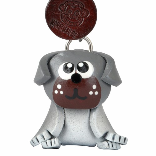 Schlüsselanhänger leder mops - leder,