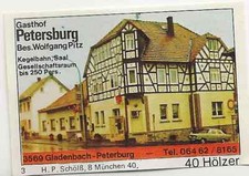 86/358 STREICHHOLZ ETIKETT GLADENBACH GASTHOF KEGELBAHN FACHWERK
