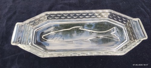 Pressglas schale fisch eckig - schale,