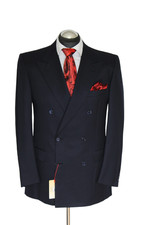 BRIONI Sakko Gr. 50 NEU Tiberio 21 Zweireiher Perlmutt Blau handmade NP: 4129€