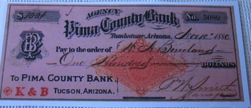 Scheck aus usa tombstone - usa,