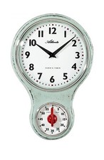Atlanta 6124/6 Wanduhr für die Küche klassisch Vintage Nostalgisch Hellgrün