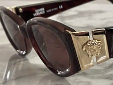 orig GIANNI VERSACE Sonnenbrille dunkelbraun Gold Medusa Kopf Vintage
