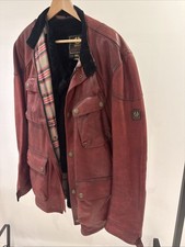 Sehr Schöne Belstaff LION Herren Lederjacke Schwarz-Rot Gr.XXL