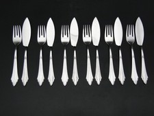 WMF Fischbesteck Fächermuster Modell 900 versilbert Jugendstil 12 Teile