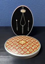 Original Fossil Halskette Ohrstecker Set | 925er Silber | Neu & Ungetragen