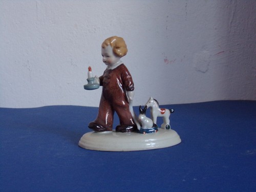 Porzellanfigur junge mit kerze - porzellanfigur,