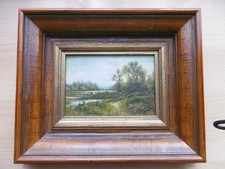 Landschaftsbild auf Holz gemalt - gerahmt