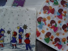 Putzige Vintage Servietten, Laternenkinder St. Martin & Engel Kerzen & Sterne