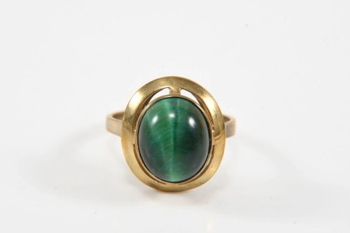 Grünes tigerauge goldring - grünes,