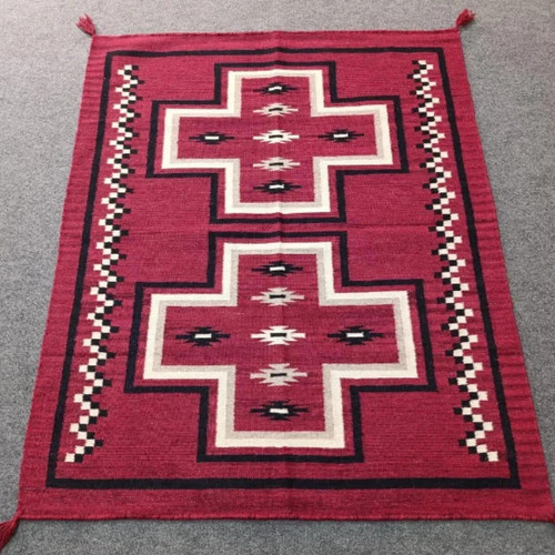 Roter navajo kelim wollteppich - roter,