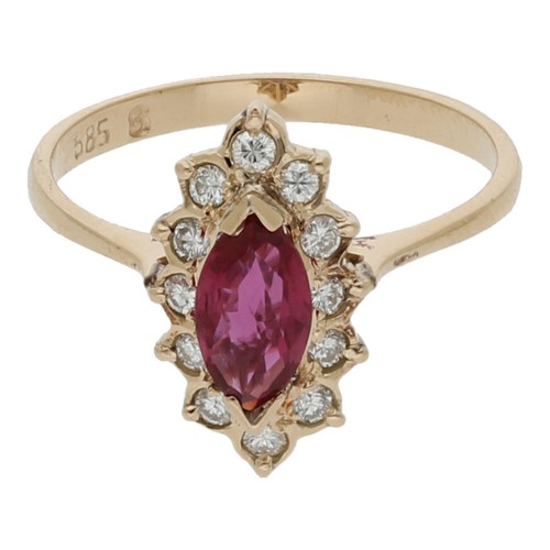 Rubin brillant ring 585 - rubin,