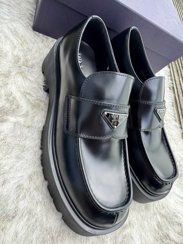 Prada loafer black brushed - prada,
