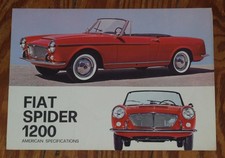 c 1960 Fiat 1200 Spider Prospekt brochure n 124 126 127 125 130 131 132 500