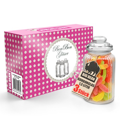Bonbonglas 1300ml - bonbonglas, 3x