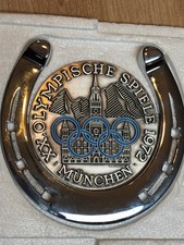 20 XX. Olympischen Spiele München 1972 Medallie Plakette Badge Hufeisen Kühler